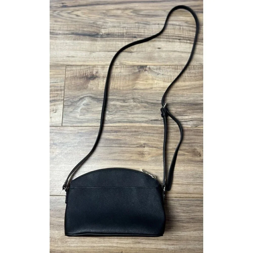 Karl Lagerfeld Black Saffiano Faux Leather Crossbody Sling Camera Bag Women’s